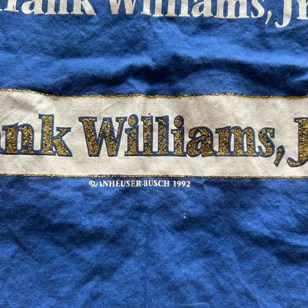 Vintage 90s Hank Williams Jr Budweiser Bandana Adult 19.5x20.5 Blue 1992 Tour